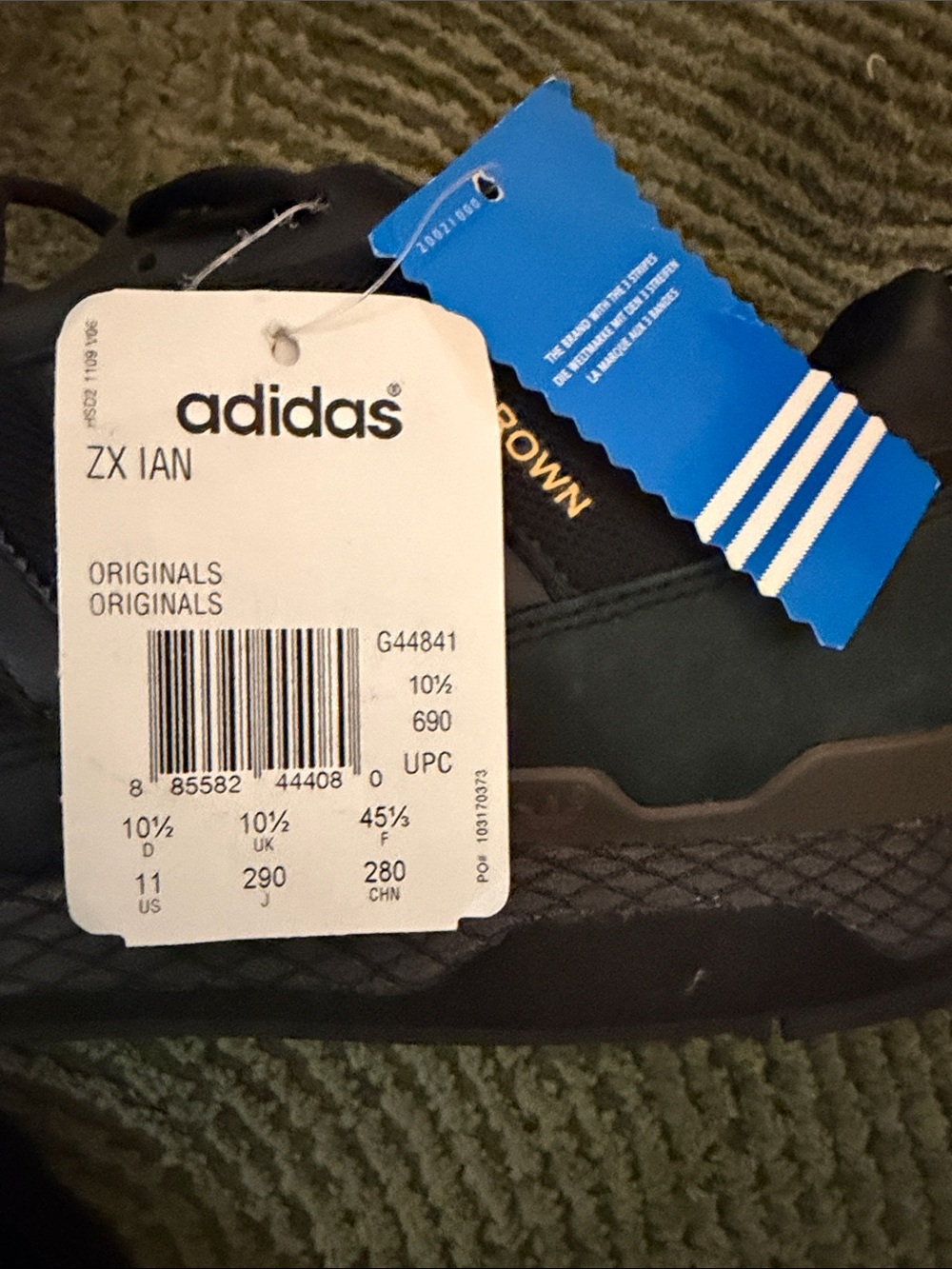 adidas Ian Brown Men's Black Athletic Sneakers - Picture 4 of 6